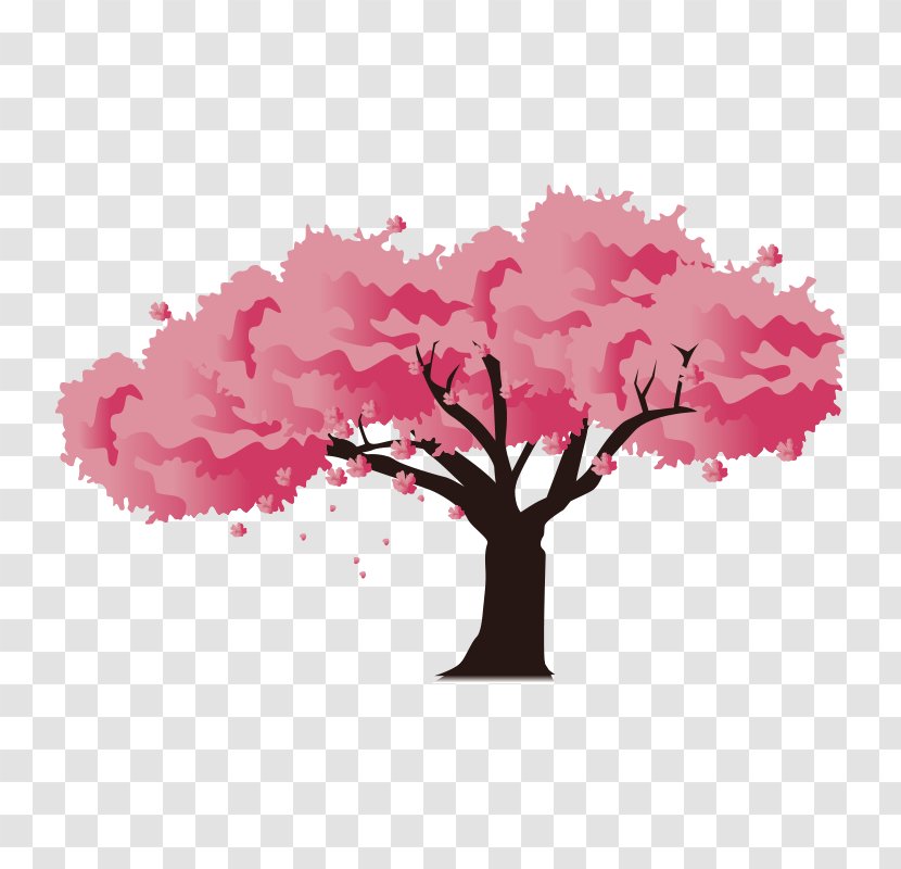 Japan Cherry Blossom Illustration - Tree,Cherry Blossoms Transparent PNG