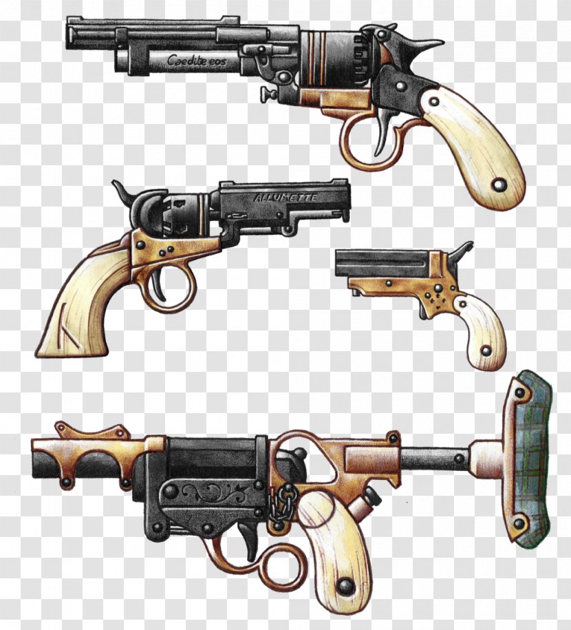 Revolver Firearm Trigger Weapon Pistol - Machine Gun Transparent PNG