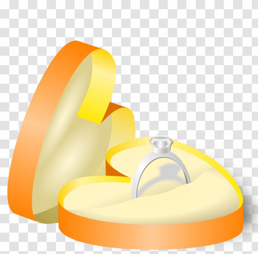 Wedding Ring Engagement Clip Art - Orange - Vector Transparent PNG