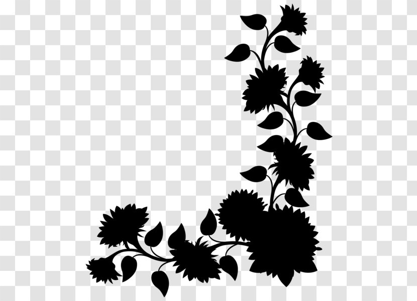 Leaf Pattern Design Clip Art Plant Stem - Blackandwhite - Silhouette Transparent PNG