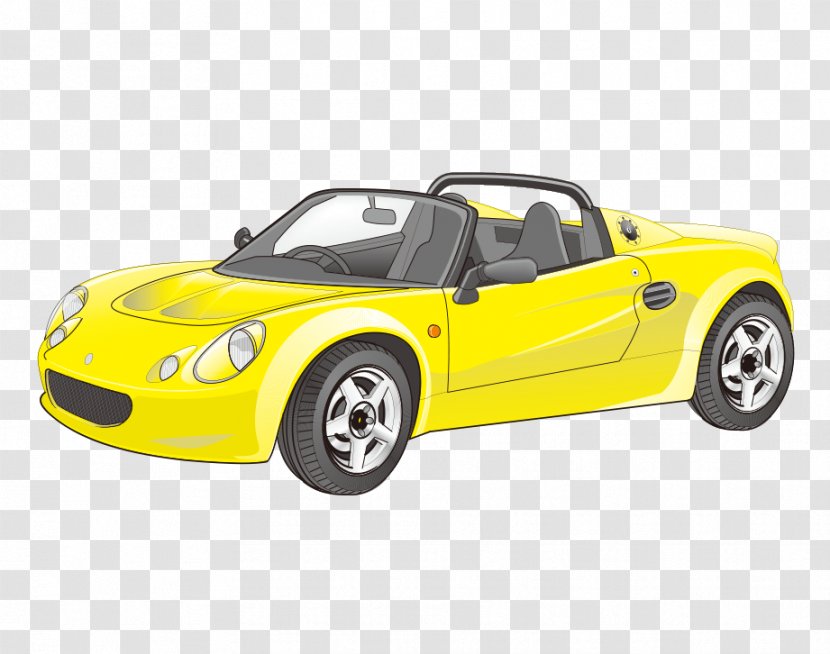 Sports Car Hyundai Motor Company - Race - Cartoon Painted Yellow Transparent PNG