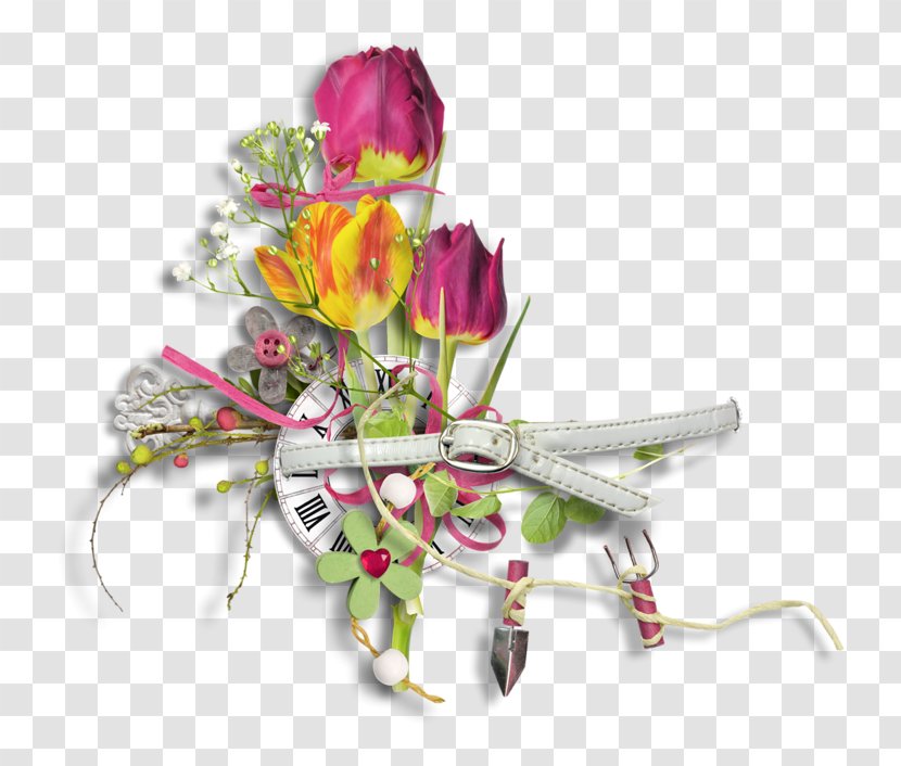 Flower Bouquet Tulip Clip Art - Cut Flowers - Hand-painted Tulips Transparent PNG