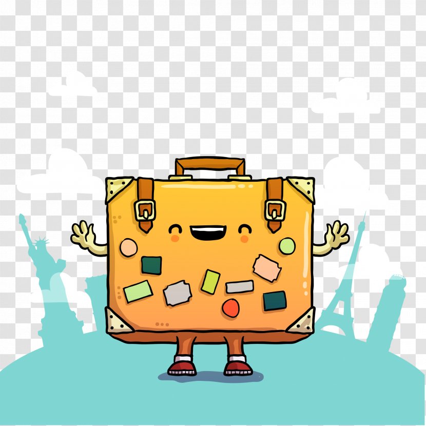 Suitcase Baggage Travel Illustration - Gratis - Cute Luggage Transparent PNG