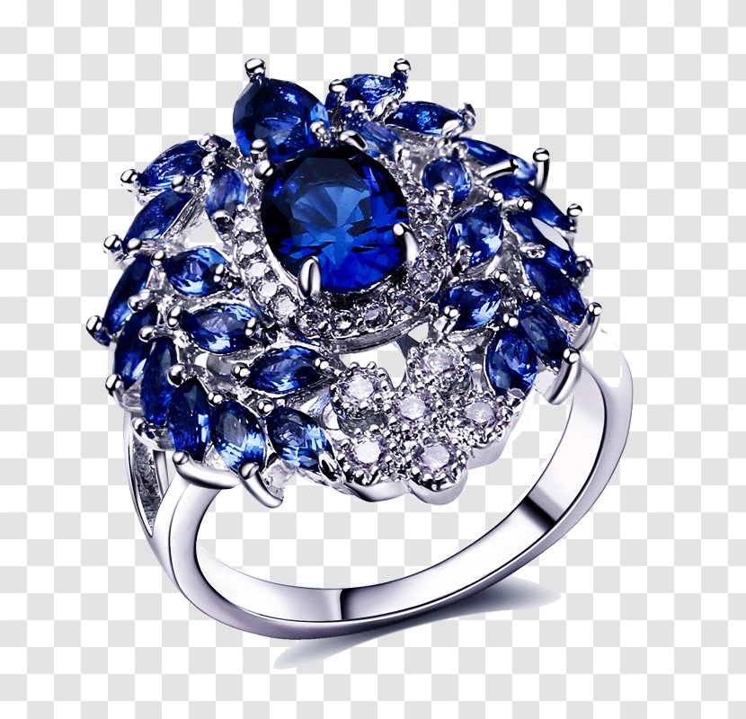 Engagement Ring Cubic Zirconia Jewellery Wedding - Bling - Sapphire Earrings Transparent PNG