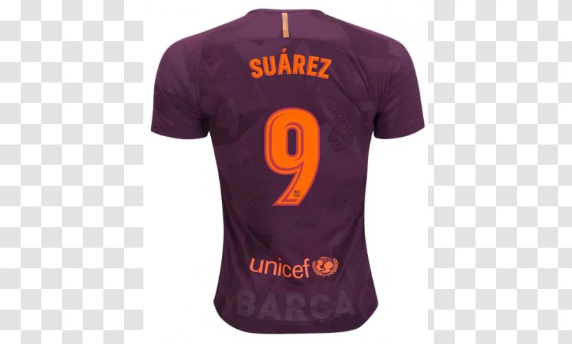 Sports Fan Jersey T-shirt SUAREZ #9 Barcelona 3rd Third 2017-2018 Men Football Soccer Uniform - Luis Suarez Uruguay Transparent PNG