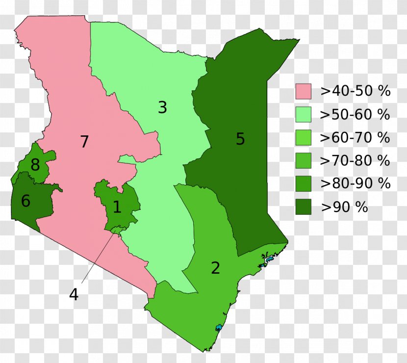 Provinces Of Kenya Nairobi Kenyan Constitutional Referendum, 2005 2010 Map - Organism Transparent PNG