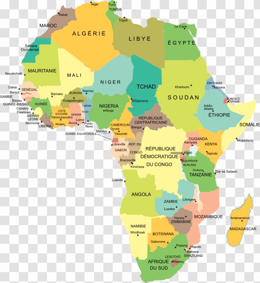 World Map Africa Road - Water Resources Transparent PNG