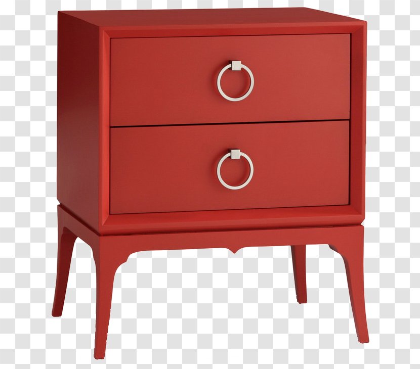Nightstand Table Drawer Furniture Bedroom - Silhouette - Red Cupboard Transparent PNG