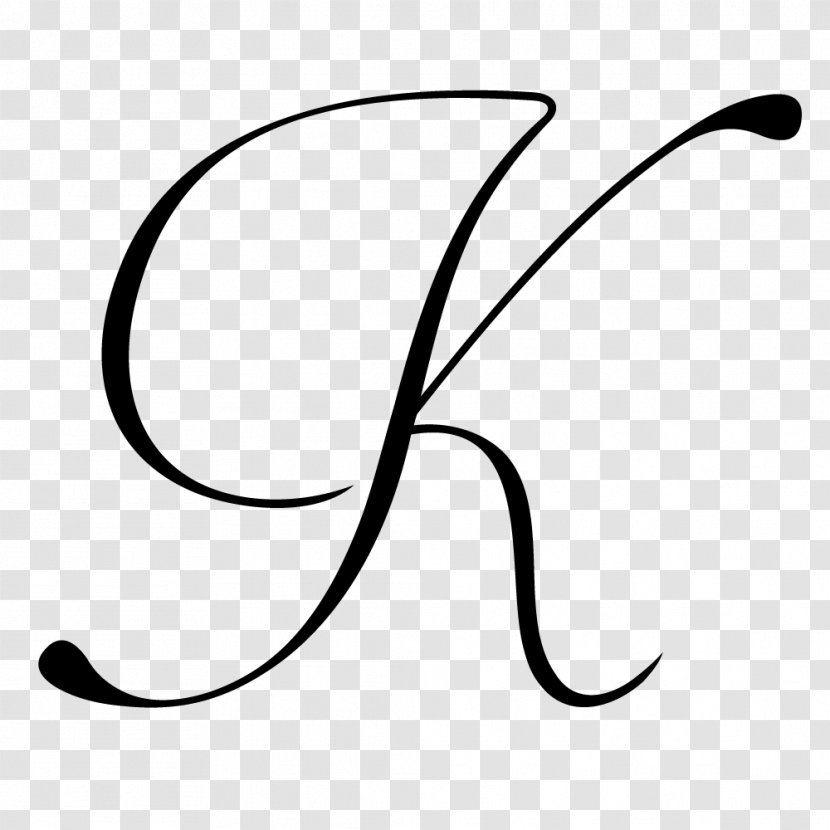 Lettering K Cursive Clip Art - Monogram - Text Transparent PNG