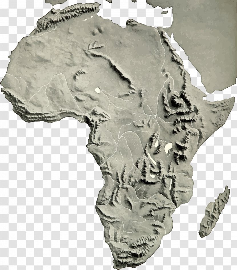 Africa Terrain Raised-relief Map Reliefkarte Transparent PNG