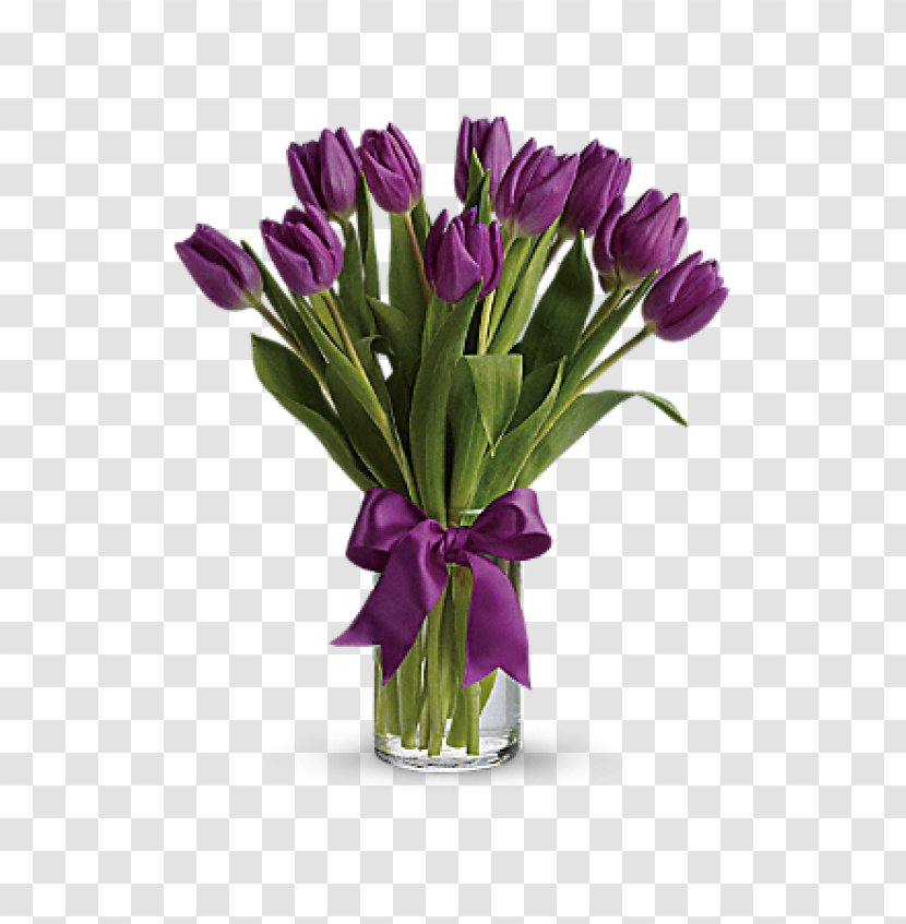 Tulip Flower Delivery Floristry Purple - Flowerpot - Tulips Transparent PNG