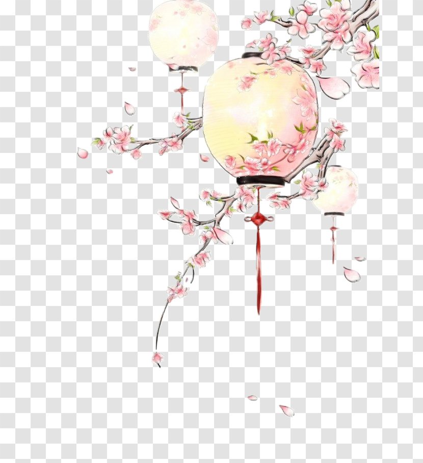Cherry Blossom Cartoon - Chinese Art Transparent PNG