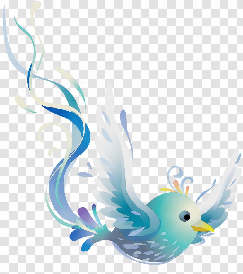 Watercolor Background - Bluebird Wing Transparent PNG
