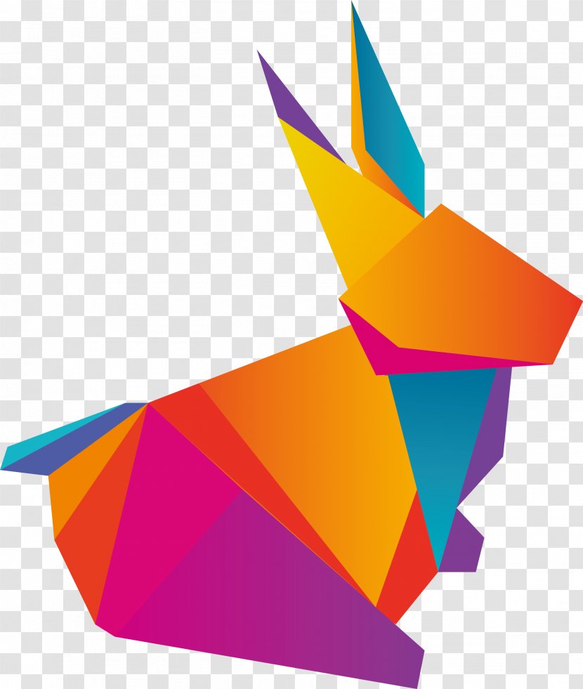 Paper Rabbit Euclidean Vector Logo - Art - Bunny PaperCut Design Transparent PNG