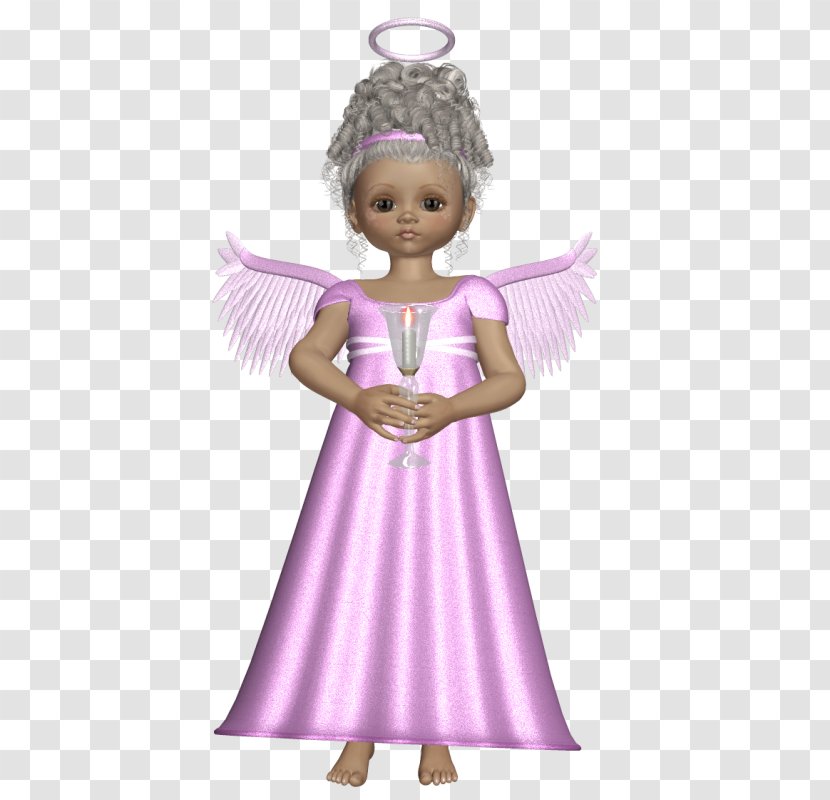 Guardian Angel Cherub - Decoupage - Cute 3D With Pink Dress Picture Transparent PNG