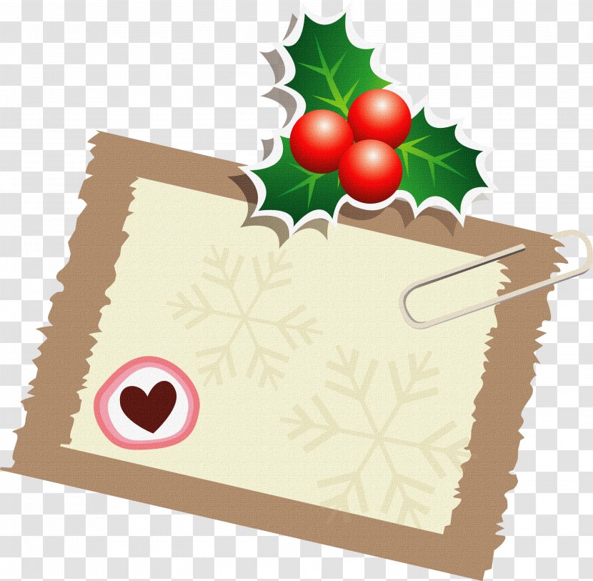 Paper Clip Art - Frame - Christmas Notes Taped Message Transparent PNG