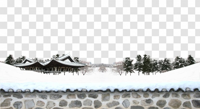 Daxue Snow Winter - Transparency And Translucency - Town Background Material Transparent PNG