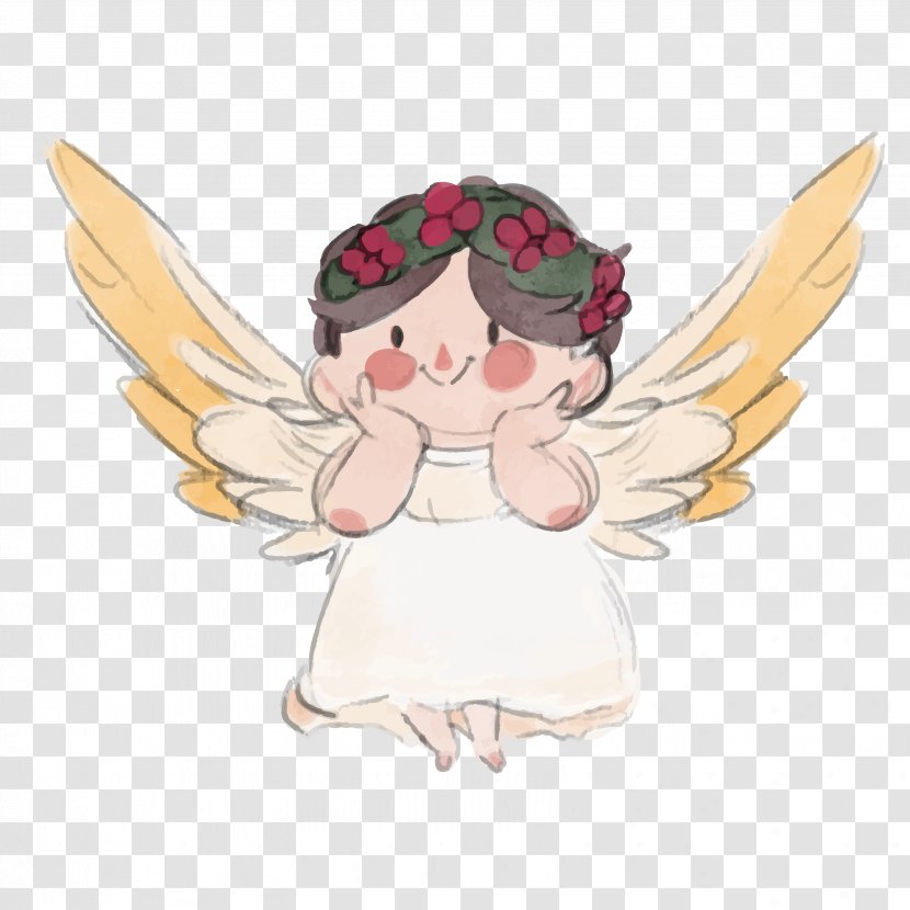 Watercolor Painting Angel - Cartoon Little Material Transparent PNG