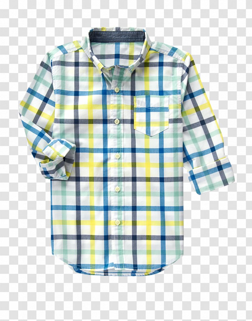 Sleeve Tartan Shirt Collar Button - Plaid Transparent PNG