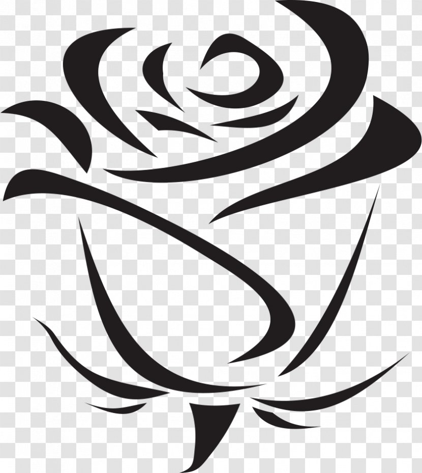 Computer File Clip Art Rose - Black And White Transparent PNG
