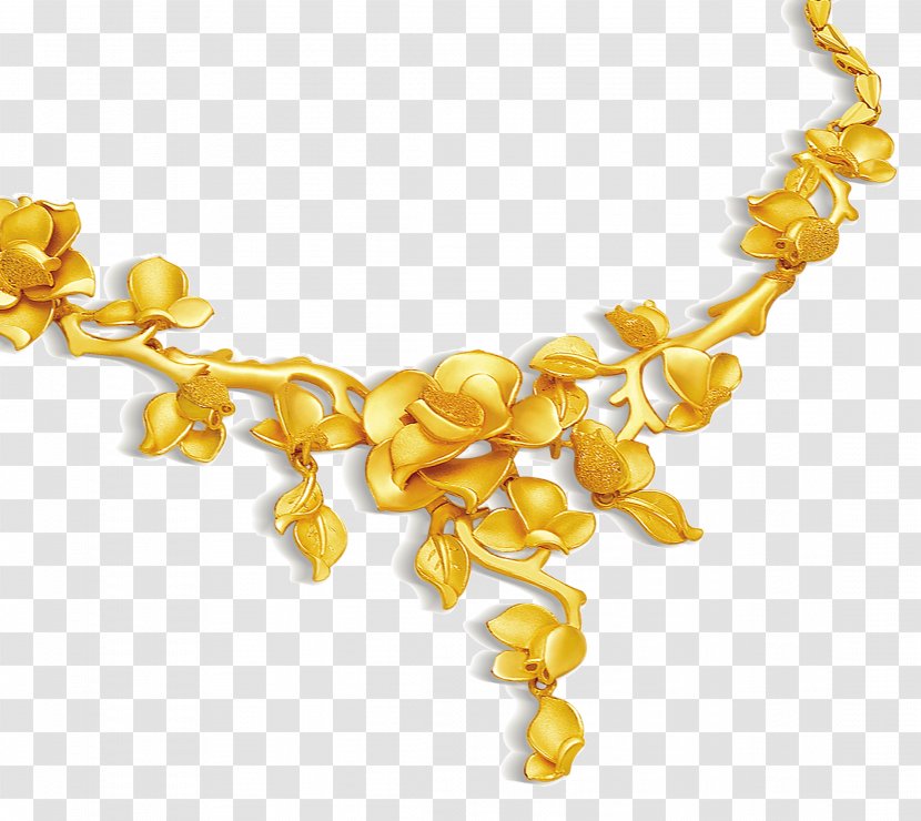 Golden Necklace Jewellery Silver - Gold Scroll Transparent PNG