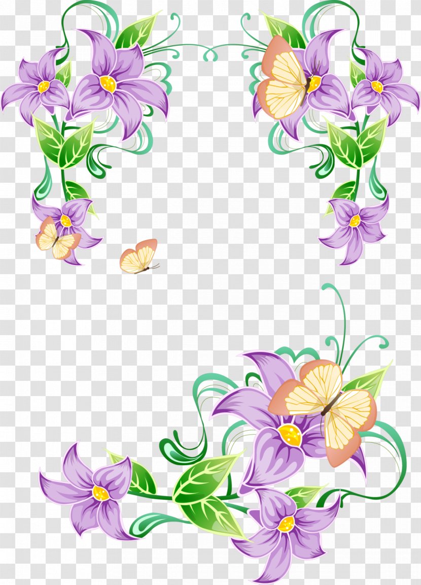 Clip Art Butterfly Flower Floral Design Image - Lilac Transparent PNG