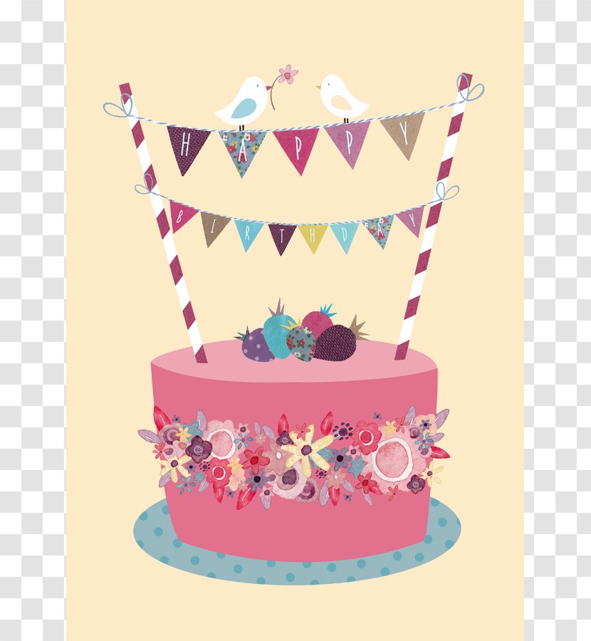 Birthday Cake Happy To You Greeting & Note Cards - Royal Icing Transparent PNG