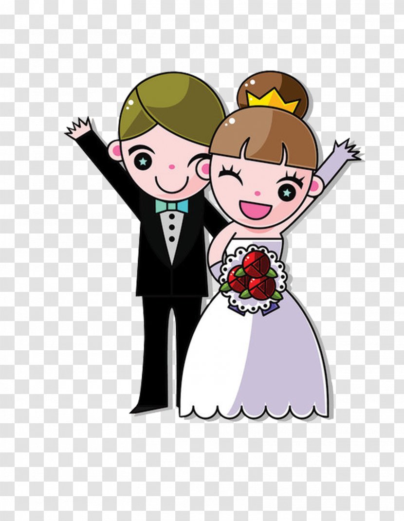 Bride Marriage Wedding Couple - Silhouette - Cartoon And Groom Transparent PNG