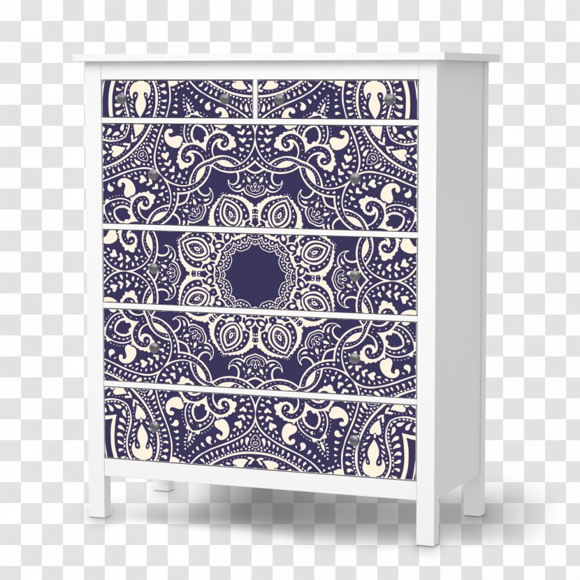 Furniture Visual Arts Drawer Commode Pattern - Rectangle - Blue Mandala Transparent PNG