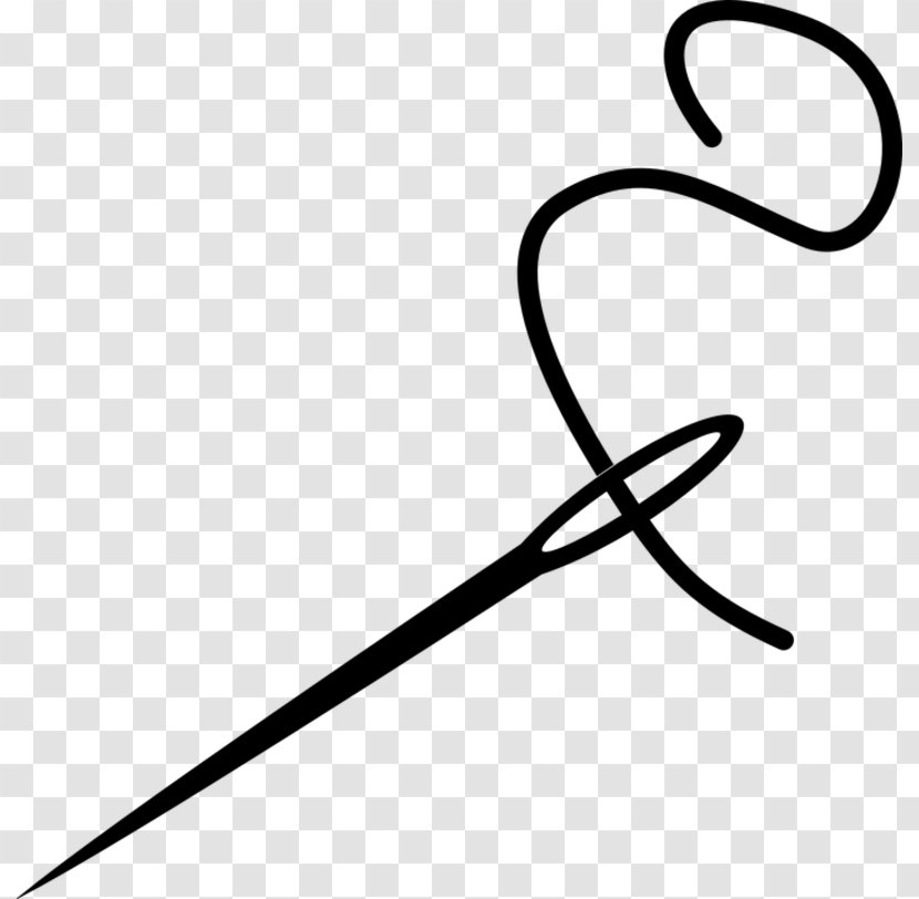 Handsewing Needles Black - Line Art - Symbol Blackandwhite Transparent PNG