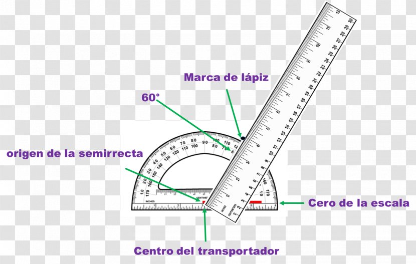 Protractor Angle Degree Geometry Compass - Ruler Transparent PNG