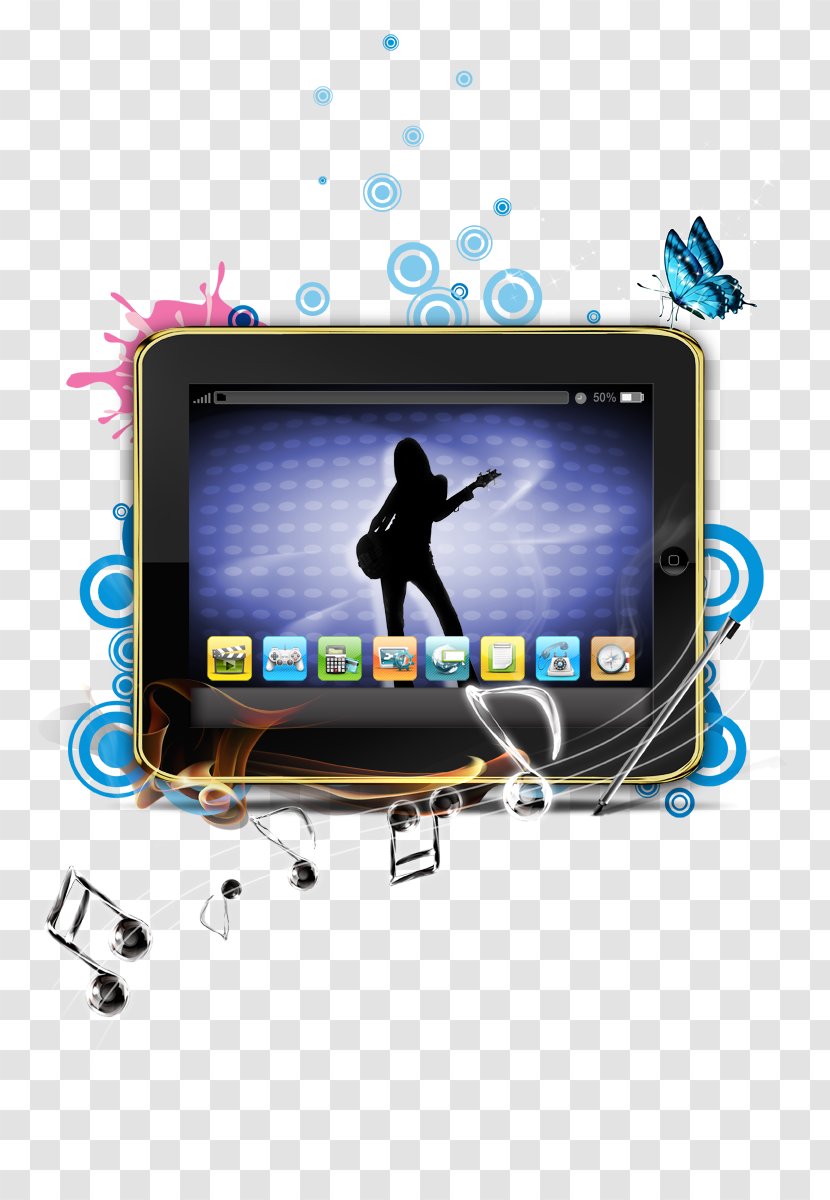 Download Portable Media Player - Cartoon - Colorful Tablet PC Transparent PNG