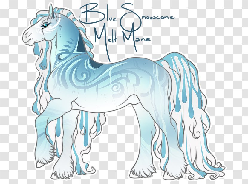 Mustang Mane Unicorn Line Art - Frame Transparent PNG