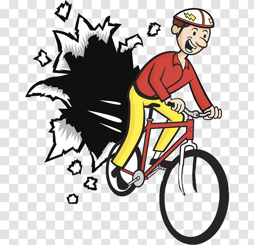 Drawing Bicycle Illustration - Dessin Animxe9 - A Boy Who Comes Out Of Wall Transparent PNG