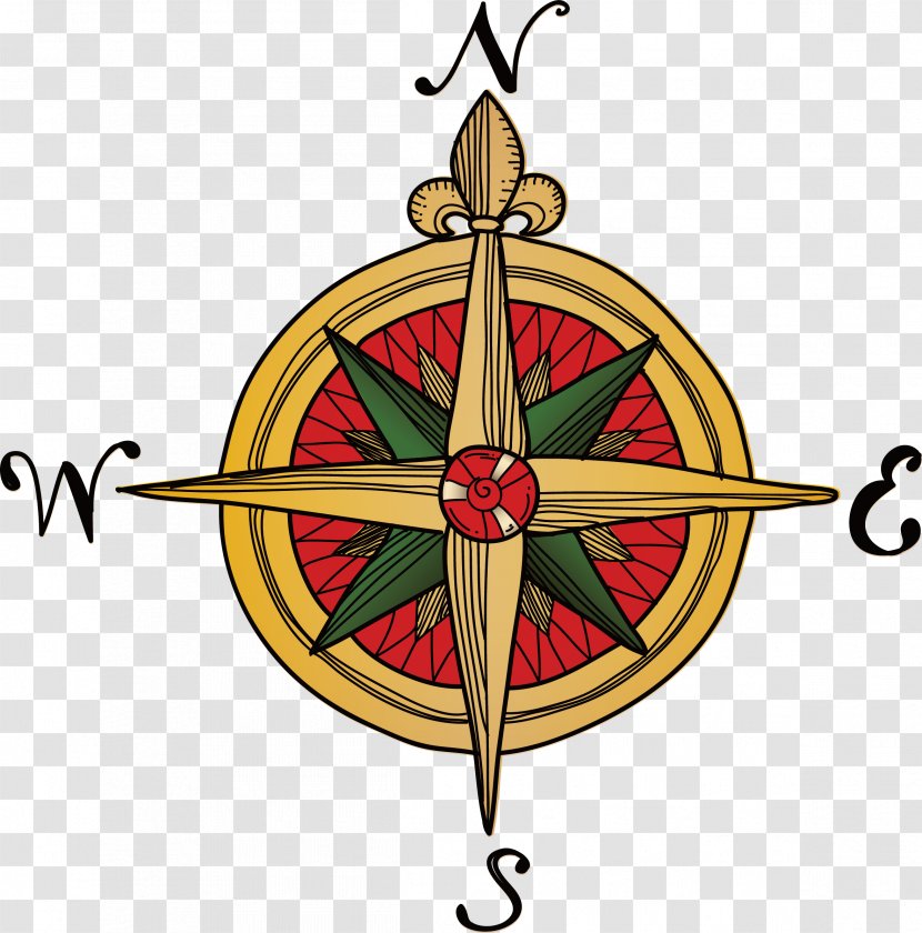 Tattoo Compass Download - Symbol - Retro Hand-painted Transparent PNG
