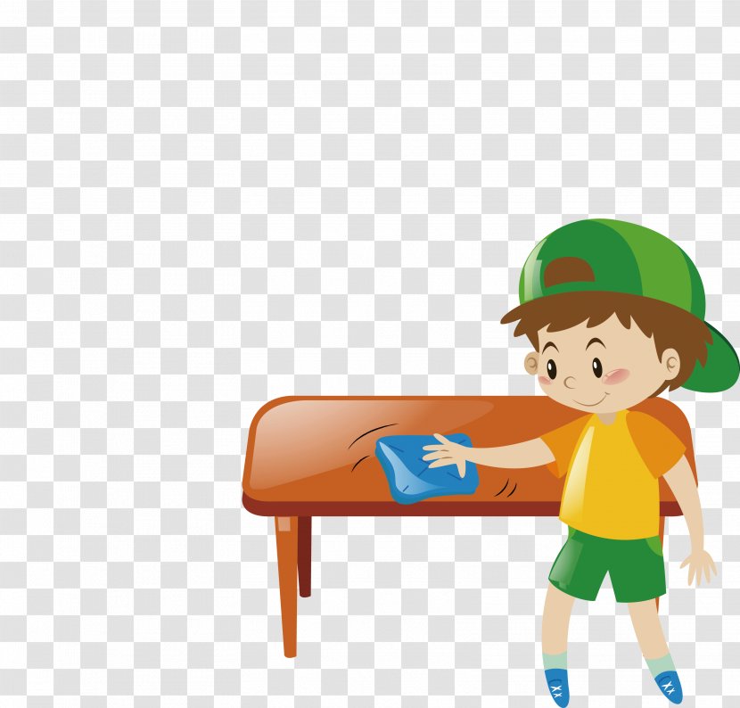 Table Cleaning Clip Art - Toddler - Wipe The Boy Transparent PNG