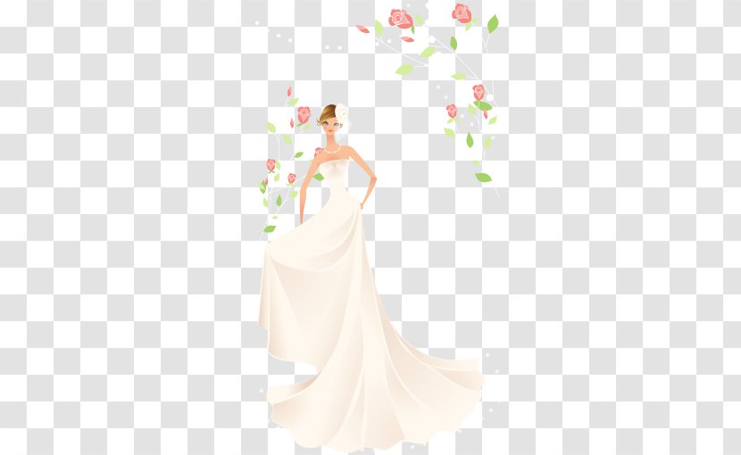 Bride Contemporary Western Wedding Dress - Tree - Vector Beautiful Transparent PNG