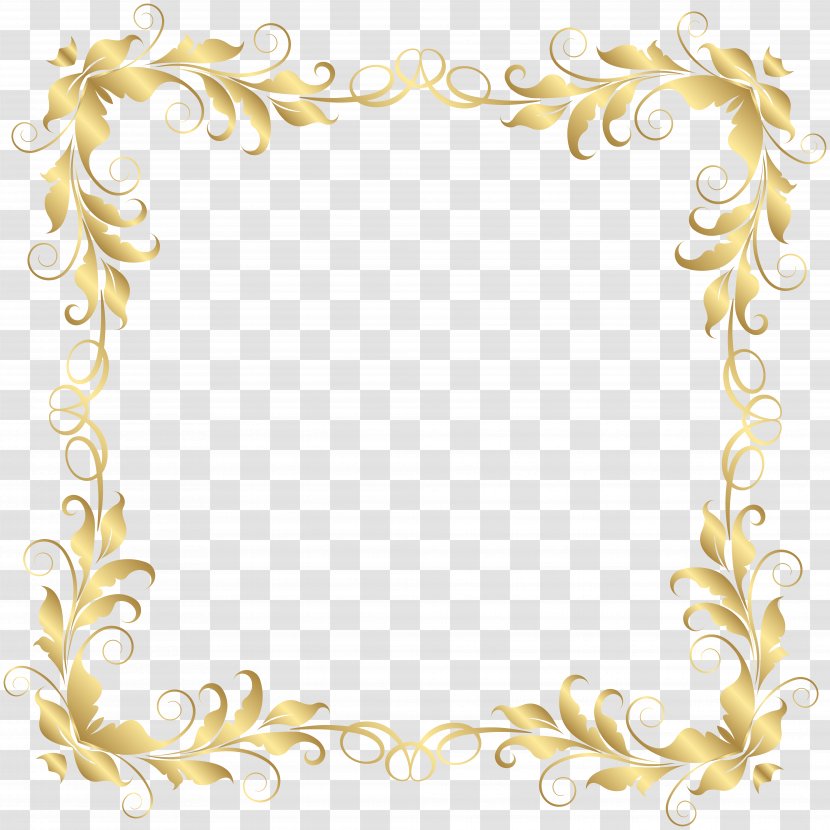 Picture Frame Clip Art - Yellow - Floral Border Image Transparent PNG