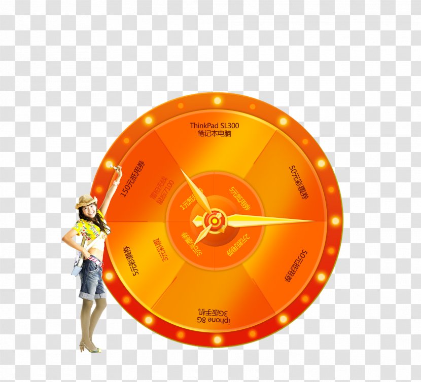 Adobe Illustrator - Clock - Orange Turntable Transparent PNG