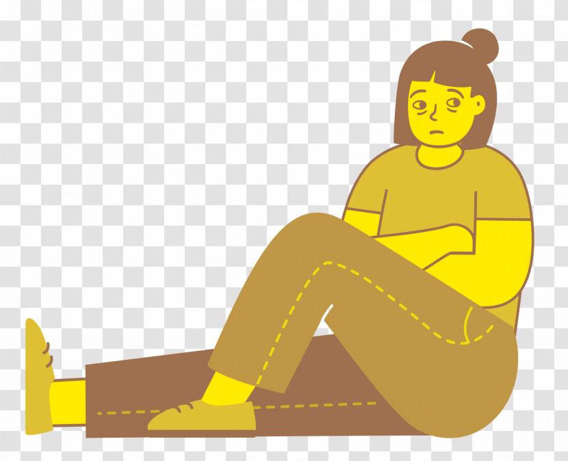 Sitting On Floor Sitting Woman Transparent PNG