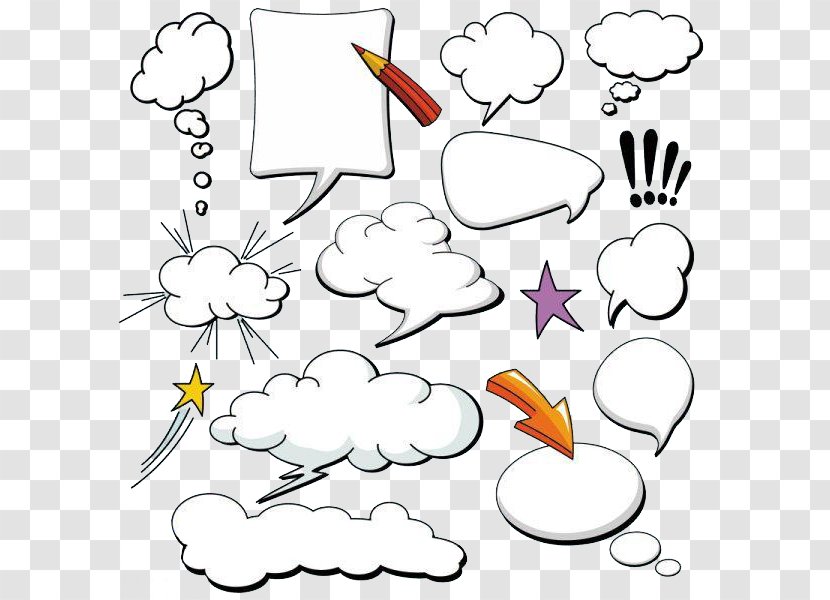 Speech Balloon Comics Royalty-free Comic Book - Petal - Hand-painted Series Cloud Dialog Box Transparent PNG