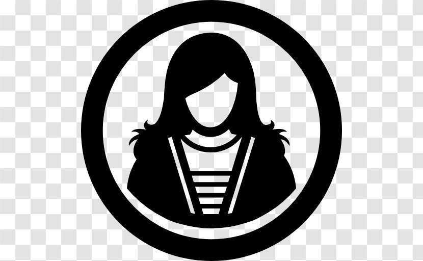 Woman Female Disk - Black And White - Long Hair Transparent PNG