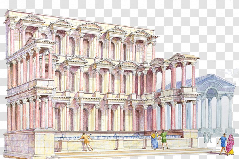 Didyma Miletus Pergamon Priene Jerash - Ancient Rome - European Hand-painted Palace Transparent PNG