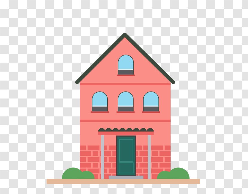 Building Cartoon Apartment - Design - Red Brick House Transparent PNG