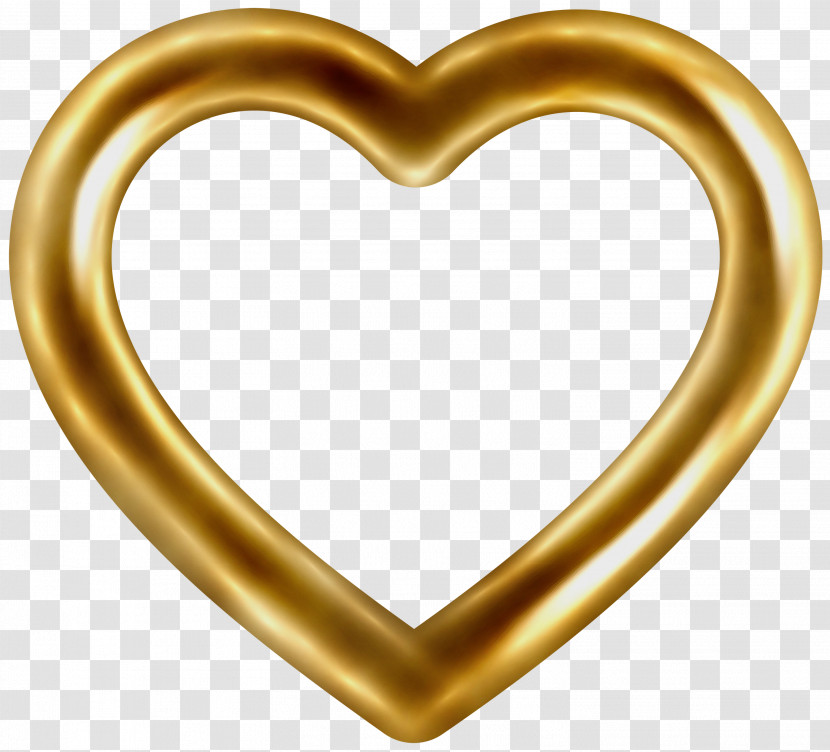 Heart Yellow Metal Brass Body Jewelry Transparent PNG