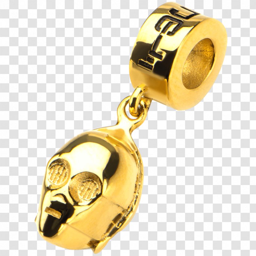 Locket Earring Jewellery Disney Star Wars Stainless Steel Gold PVD Plated 3D C-3PO Dangle Charm - Jewelry Making Transparent PNG