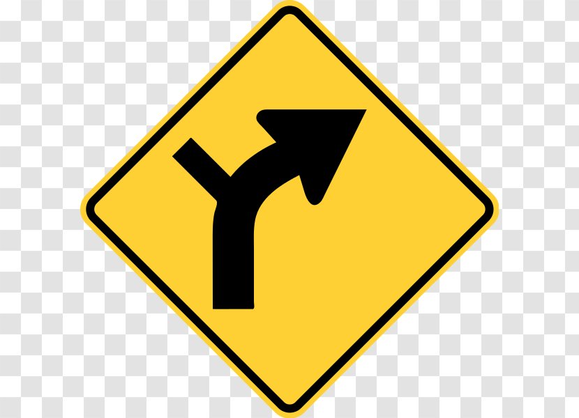 Traffic Sign Warning Road Manual On Uniform Control Devices - Intersection - Yellow Curve Transparent PNG
