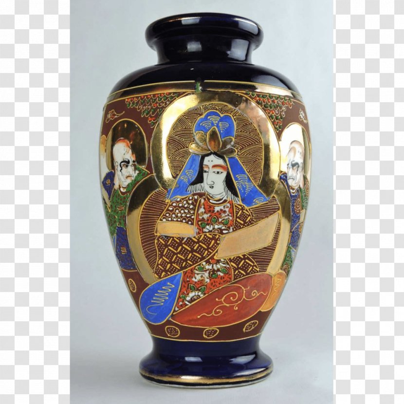Ceramic Vase Porcelain Pottery Cobalt Blue - Hand Painted Transparent PNG