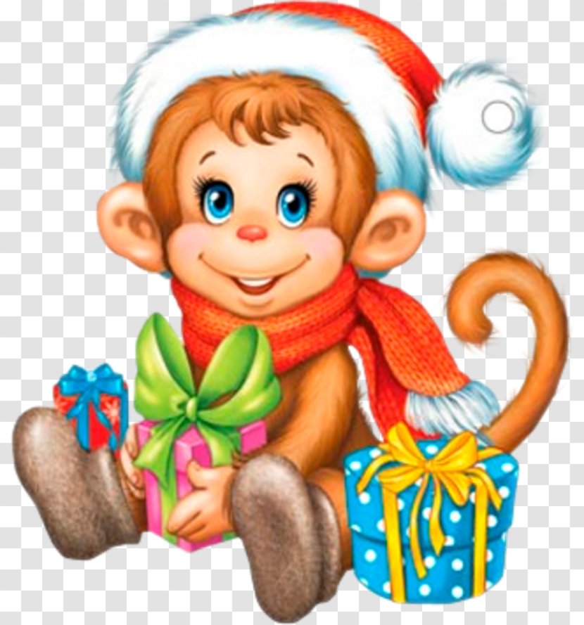 Illustration Clip Art Drawing Monkey Image - Christmas Day Transparent PNG