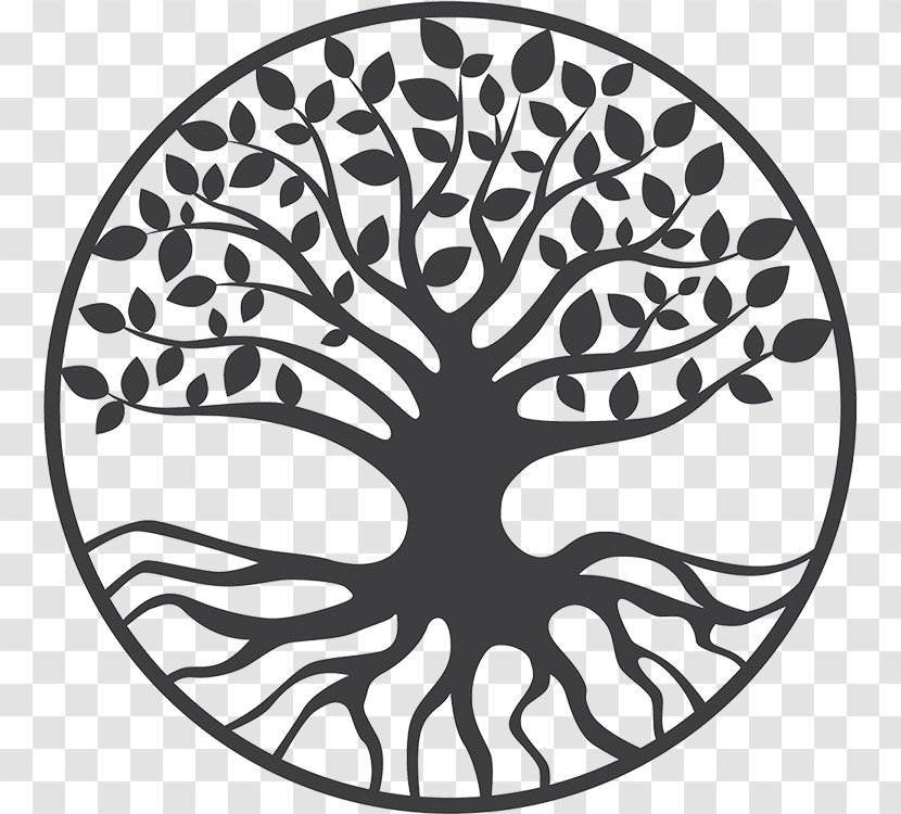 Yggdrasil Tree Of Life Drawing - Black And White - Flowering Plant Transparent PNG